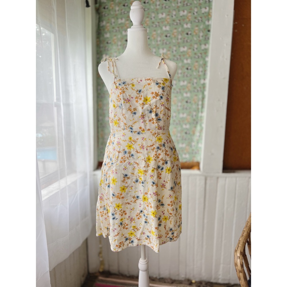 NWT Fit & Flare Tie-Strap Linen-Blend Dress for Women